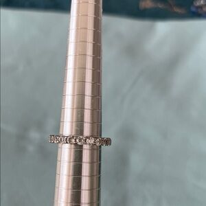 Sterling Silver 100-facet Diamonique Eternity Band Ring